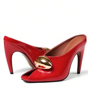 🆕 Peep Toe Stiletto Mule Shoes